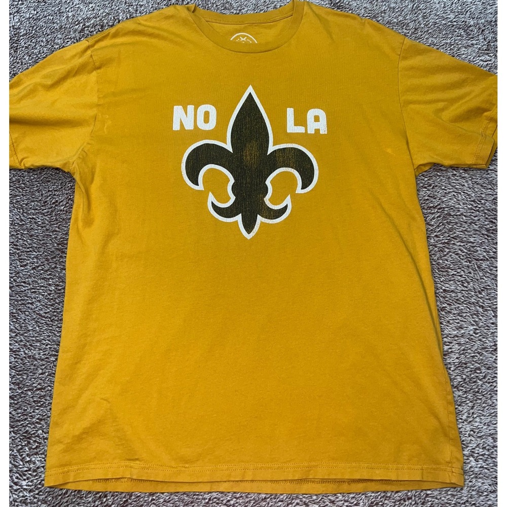 B&B Dry Goods NOLA Fleur De Lis T Shirt Mens XL New Orleans Louisiana Gold